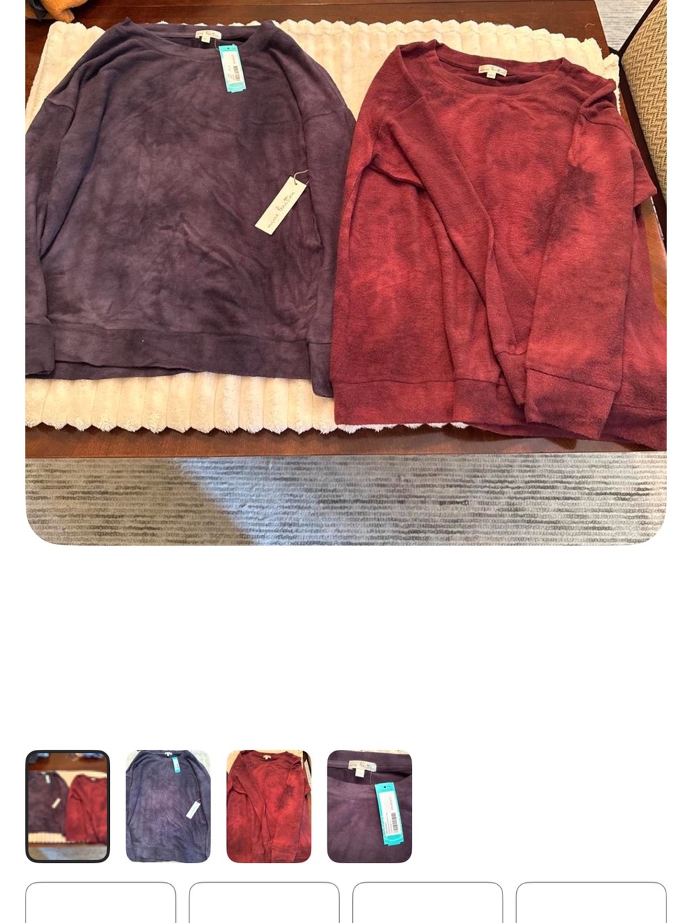 nine britton Crewneck Sweater Duo in Plum and Brick Red
